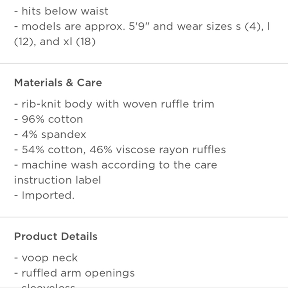 NWOT Old Navy Ruffled Mixes Fabric Tank top size XL Tall - Picture 3 of 3